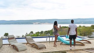 Mexicana blowjob with her big boobs