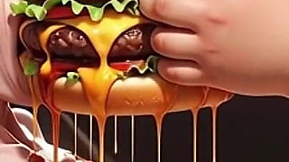 Extremely Skinny Girl Fed by Massive SSBBW - Extreme Feederism Contrast