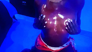 Hot Slim Thick African Ebony Goddess POV Oily Small Tits Massage Slow Motion