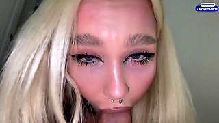 Blonde BBW Milfs Massive Tits Make Playmate Gulp in Hot Cowgirl Ride