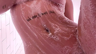 POV Shower Soapy Boobs Hairy Pussy Close-up Twerking Tease Teen Petite Slut