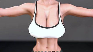 Friend Stepmom Teaching Me Streching Workout In Gym