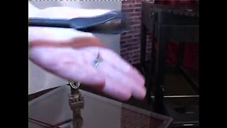 Big tits granny with glasses smoking cigarette solo tease