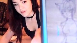 Blonde tight pussy babe solo toy fun in glamour masturbation