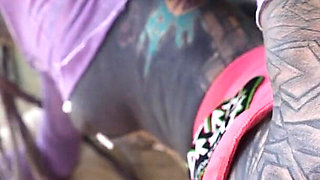 Tattooed Hippie's Anal Fucking with Big Toy and Get Fuck by Real Big Cock