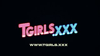 TGIRLS XXX Black Haired Trans Beauty Solo Play