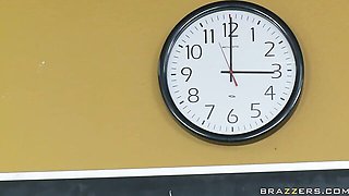 Classroom hard fuck in the cowgirl pose with a busty Heather Summers