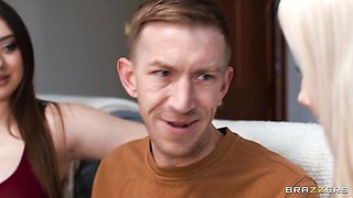 Luna Doll and Emily Walters are enjoying dude's huge cumshot so much