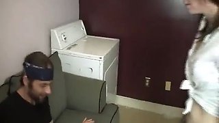 Dakota\u2019s Laundry Handjob Lust