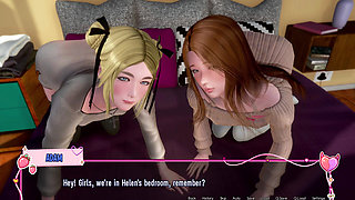 Murmur 38 - Sophie and Yui Attempt Threesome with Adam on Teacher Helen's Bed
