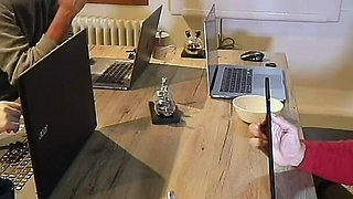 Extreme! Hot Cock Made to Cum Under the Table