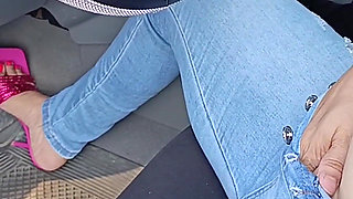 With High Heels and Pedal Pumping I Have a Big Squirt in My Pants