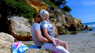 Milky Coopers Big-Butt Blonde Ass Pounded on Beach by Leo Galvez