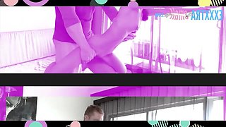 The buxom stepmother, known as Allesandra Snow, happened upon her stepson while he was pleasuring himself, and administered a fitting retribution within the confines of the kitchen.