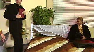 Blonde German MILF gets her asshole banged in hot threeway