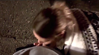 Extremely Risky Bar Blowjob and Downtown Sucking and Flashing