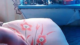 Chubby Glasses Girl on All Fours Sucks & Rims His Ass Until He Floods Her Mouth