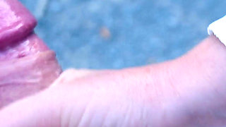 Public Parking Lot Handjob Gone Wild Wet & Sloppy Handjob Leads to Massive Tit Cumshot