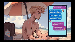 My New Girlfriend Taboo Hentai Game Ep.27 Accidental Boner at the Beach After Sexting My GF!