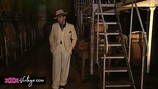 Retro Factory Sex with Big Tits Brunette Anita Dark