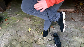 Take off You Pants - Punishing Her Pussy with Fir Branch