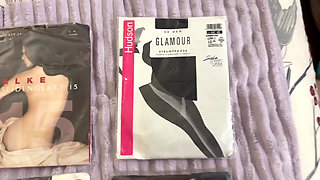 Footjob in Black Pantyhose in a Cottage