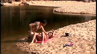 Latina hottie takes cock in the ass on the beach