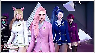 [mmd] Stayc - Ran2u Ahri Akali Kaisa Evelynn Seraphine Hot Kpop Dance Kda League Of Legends