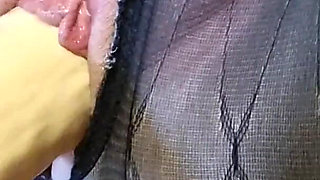 Julie Cunningham Fucked by a Machine While Wearing Black Pantyhose