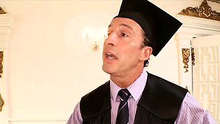 Ebony nymph riding a big white dick