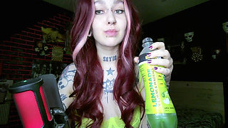 Alternative redhead drinking and burping