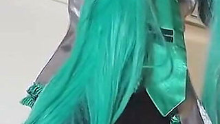Miku Cosplayer Returns Remastered - Classic Miku Costume with Solo Play and Sex - 3