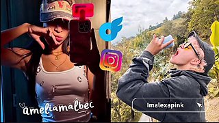 Ameliamalbec and Imalexapink Kiss and Finger While Sucking Tits in Hot Lesbian Video
