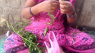 Big Boobs Priyanka Tamil Aunty Cleaning the Garden