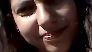 Brunette Beach Slut Shaves Her Pussy