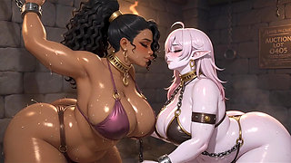 BBW Slave Girls Auction - Free Hugs & Kisses Party - Hyper Curvy Fucktoys on Display