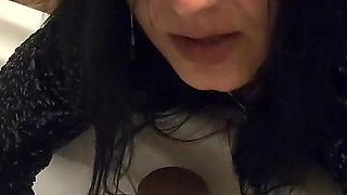 Bathroom Pee Fetish in Shiny Outfit. Pvc Dress Toilet Tease and Dirty Talk