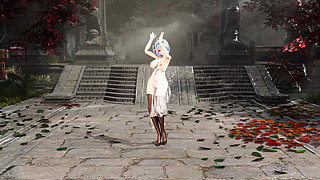 [mmd]miku-when Transparent Cheongsam Black Silk Succubus Pattern Big Tits Shake and Pussy Are Exposed