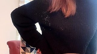 Red hair masturbates tight pussy with toys on webcam