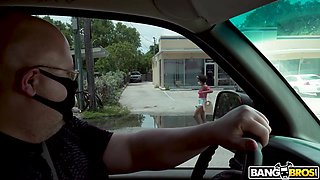 Hot Ebony Hops on the Bus