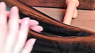 Latex Dildo Footjob