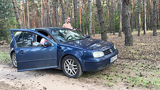 Revving Her Man to the Edge Real Car Breakdown Climax!