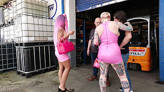 Hot Foursome with Two Bimbo-doll Sluts!