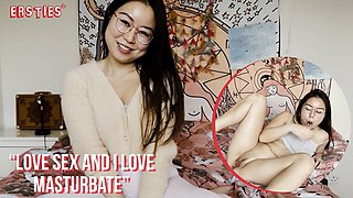 Asian Yiming Glasses Clit Rub Dildo Solo Ersties