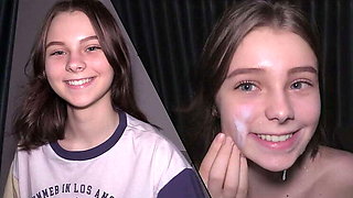 18-Year-Old Sweetheart Acts as Submissive Cum Dumpster
