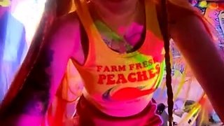 Blonde amateur gives webcam show with toys