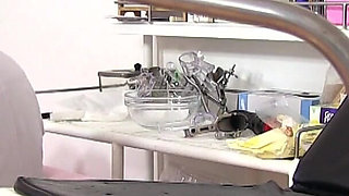 Mature gyno- freaky gyno doctor operates cam in his surgery to record patients