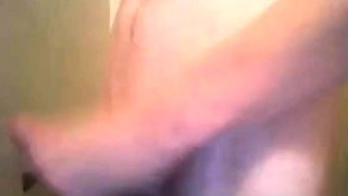 Twink Strokes Small Cock in Friend's Bathroom