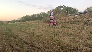 18 Year Old Blonde Teen Sucks Big Cock On Public Highway