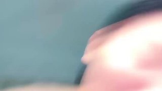 Amateur euro teen buffs the helmet POV